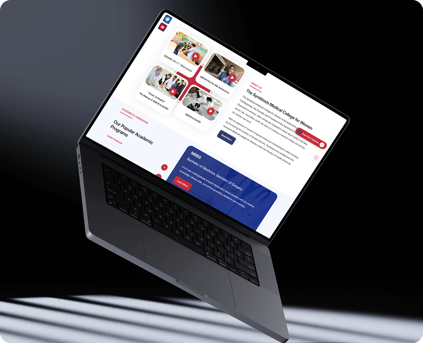 SMCW website on a laptop
