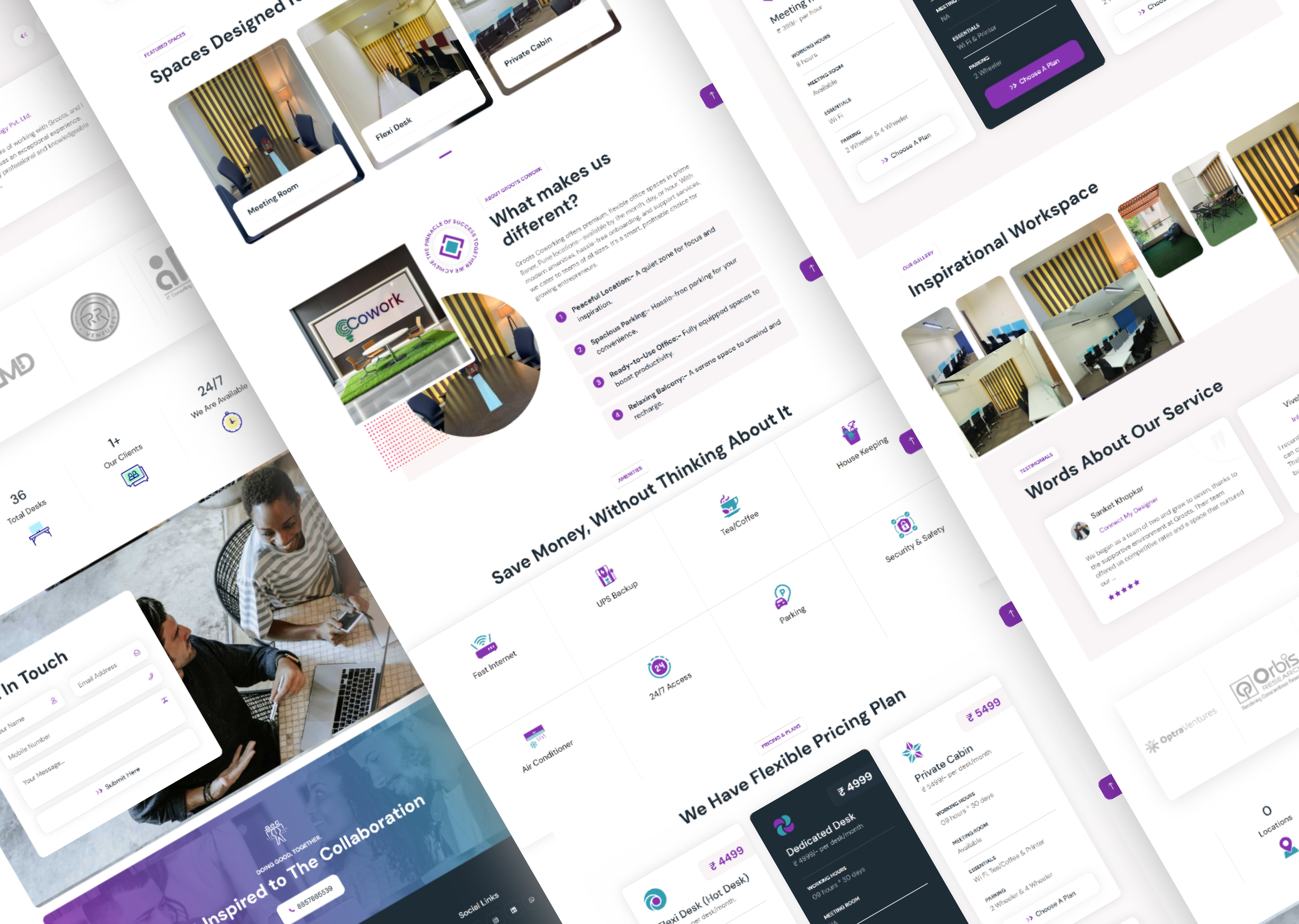 SCON UI design – about, campus life and programme pages