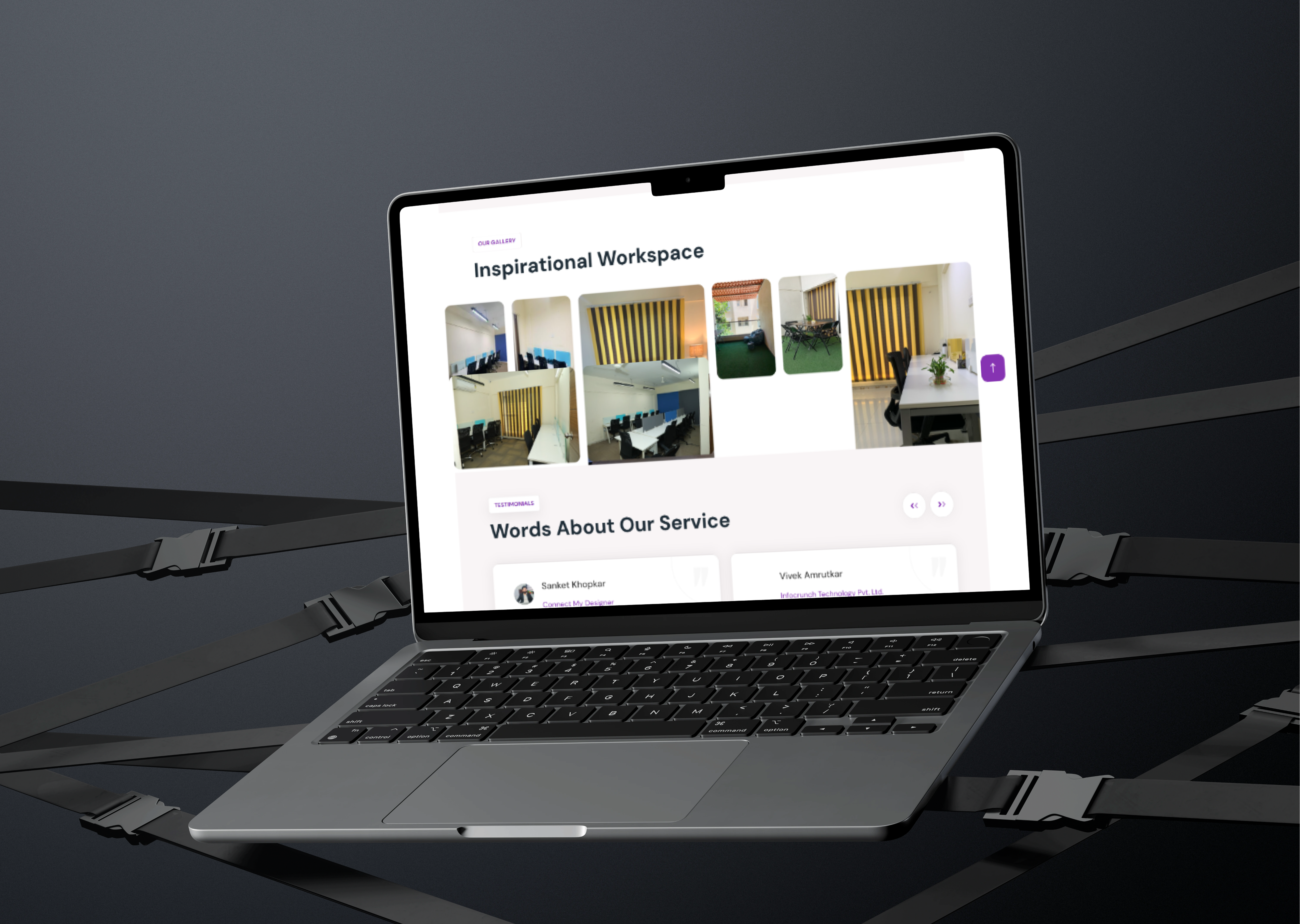 SCON UI design – home, programmes and testimonials