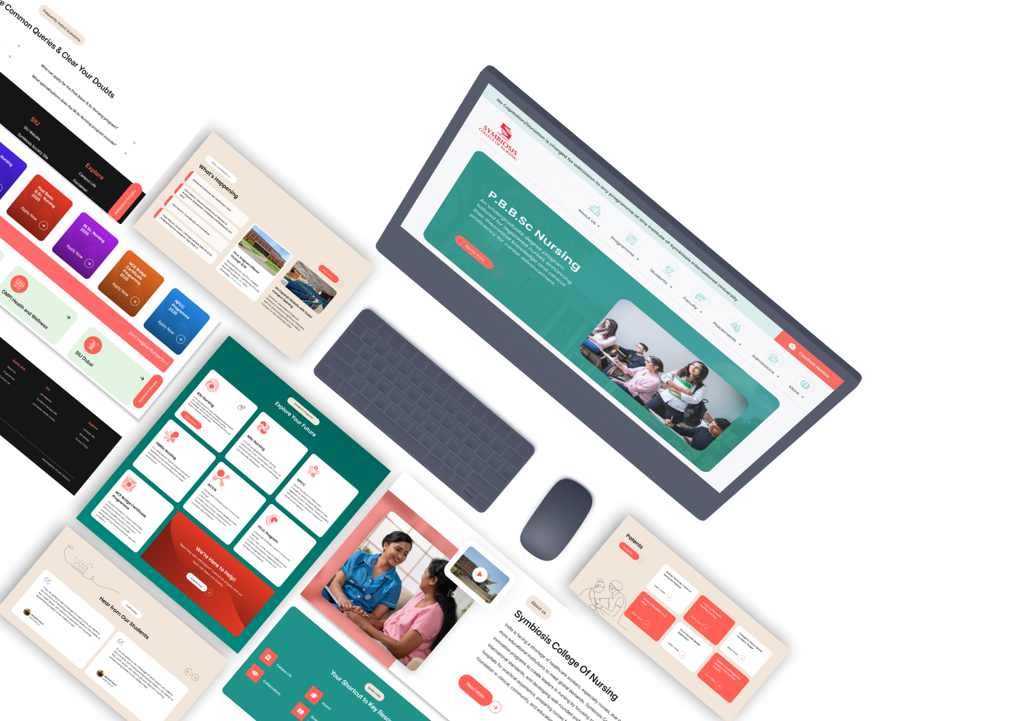 SCON UI design – home, programmes and testimonials